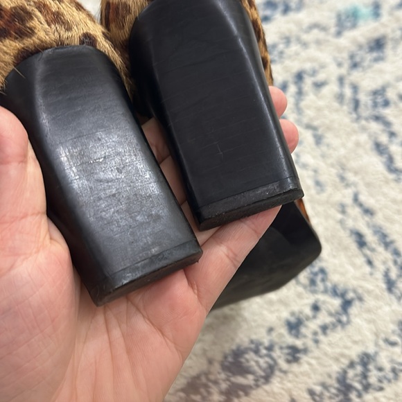 90’s Y2K Animal Print Square Toe Heel Boots Leather Shoes Size 8 - Picture 4 of 16